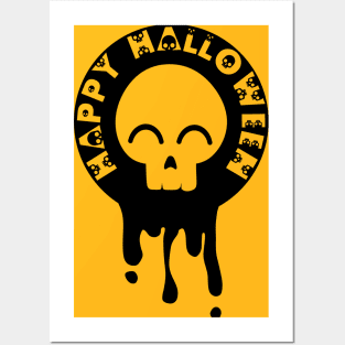 Cute Skull Halloween Design Posters and Art